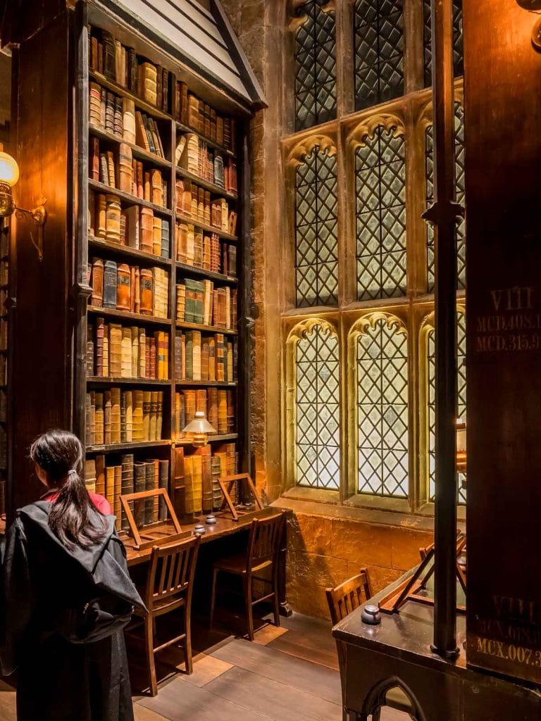 Hogwarts library at The Harry Potter Studio Tour Tokyo