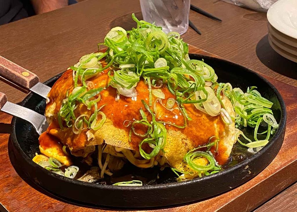 Hiroshima okonomiyaki ready to eat